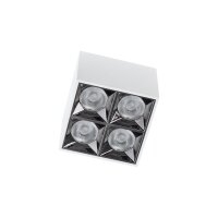 LED Deckenlampe Weiß Schwarz Alu 4000 K eckig B:8 cm