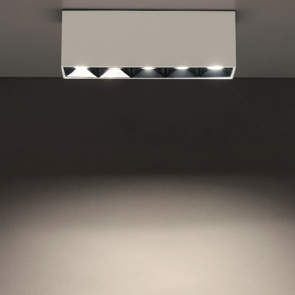 LED Deckenleuchte Weiß Schwarz 4000 K L:19 cm lang
