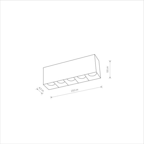 LED Deckenleuchte Weiß Schwarz 4000 K L:19 cm lang