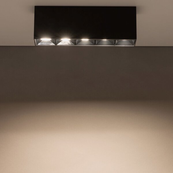 LED Deckenlampe Schwarz 3000 K L:19 cm lang Modern