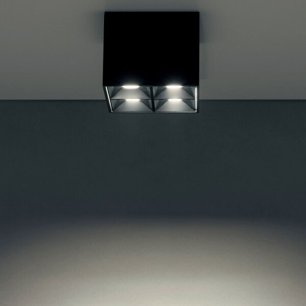 LED Deckenlampe Schwarz 4000 K eckig B:8 cm Modern