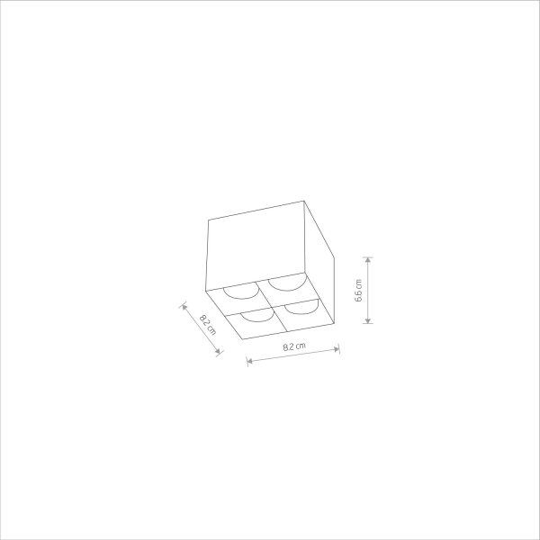 LED Deckenlampe Schwarz 4000 K eckig B:8 cm Modern