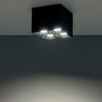 LED Deckenlampe Schwarz 4000 K eckig B:8 cm Modern