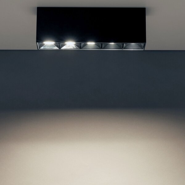 LED Deckenleuchte Schwarz 4000 K L:19 cm lang Modern