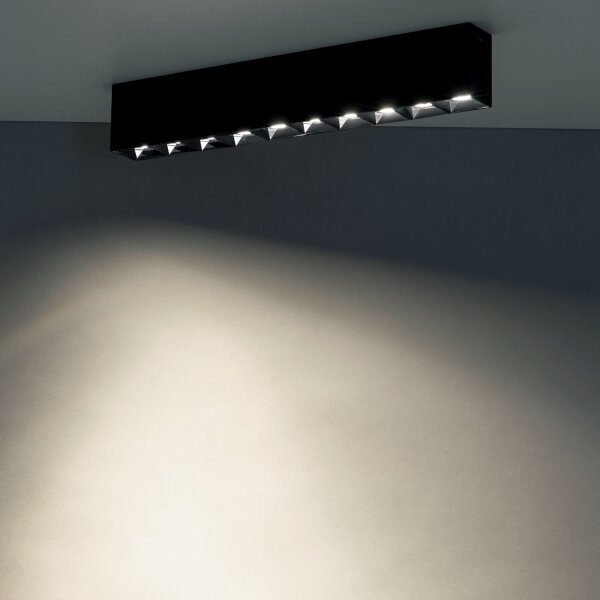 LED Deckenlampe Schwarz 4000 K L:38 cm lang Modern