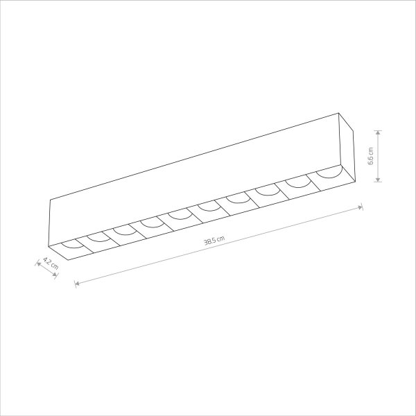 LED Deckenlampe Schwarz 4000 K L:38 cm lang Modern