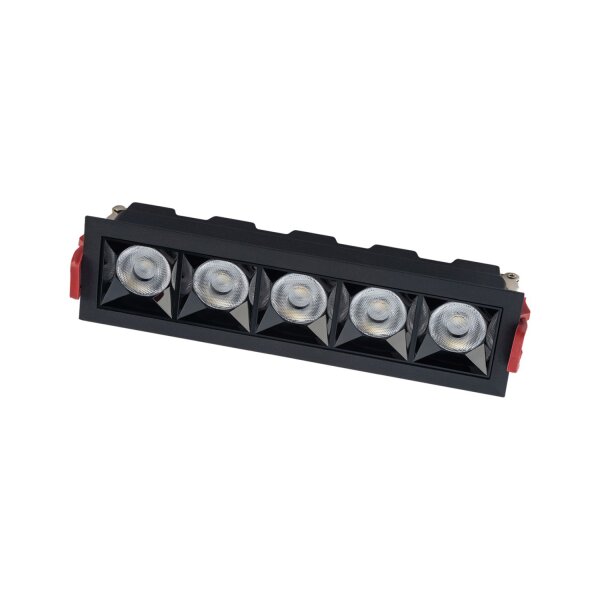 LED Einbauspot Schwarz Alu 3000 K lang L:20 cm Modern