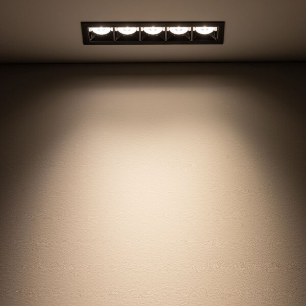 LED Einbauspot Schwarz Alu 3000 K lang L:20 cm Modern