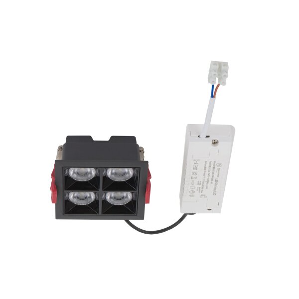 LED Einbaustrahler Schwarz 4000 K B:9 cm eckig Modern