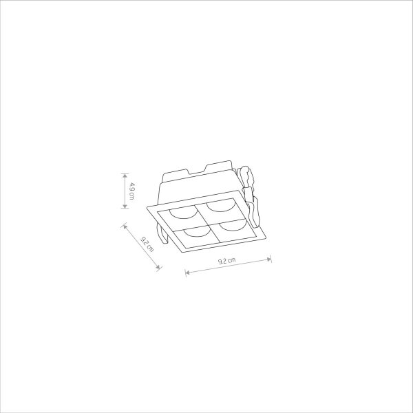 LED Einbaustrahler Schwarz 4000 K B:9 cm eckig Modern