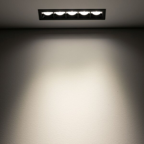 LED Einbauspot Schwarz Alu 4000 K lang L:20 cm Modern