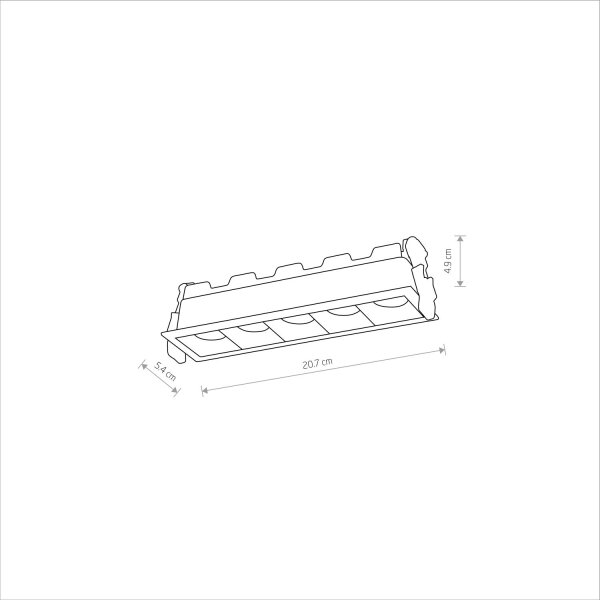 LED Einbauspot Schwarz Alu 4000 K lang L:20 cm Modern