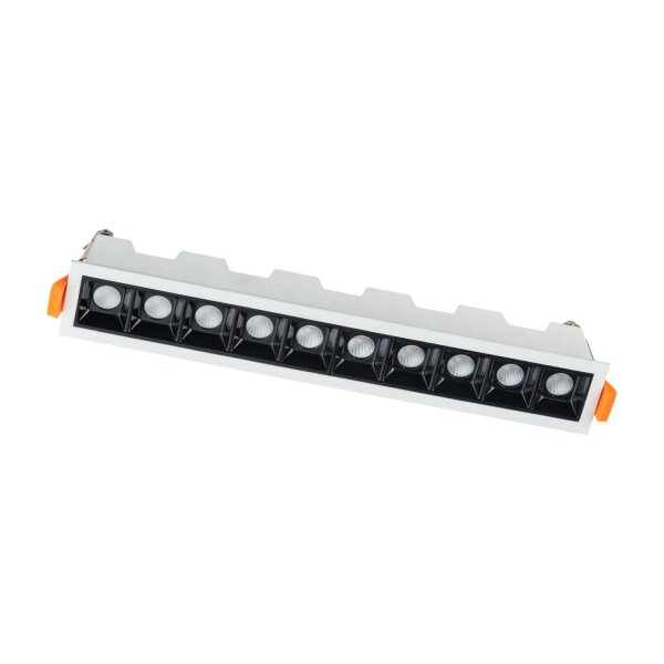 LED Einbauspot Weiß Alu 3000 K lang L:28 cm Modern
