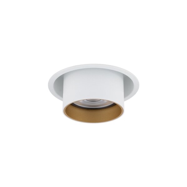 Einbaustrahler Weiß Gold Stahl GU10 B:8 cm rund Modern