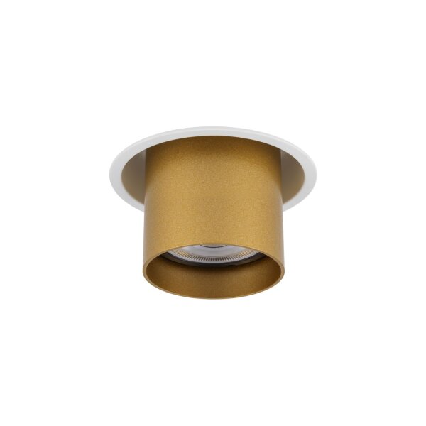Einbauleuchte Weiß Gold Stahl GU10 B:8 cm verstellbar