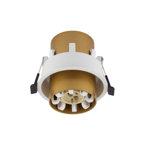 Einbauleuchte Weiß Gold Stahl GU10 B:8 cm verstellbar