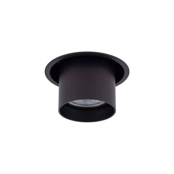 Einbauspot Schwarz Stahl GU10 B:8 cm verstellbar rund