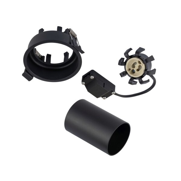 Einbauspot Schwarz Stahl GU10 B:8 cm verstellbar rund