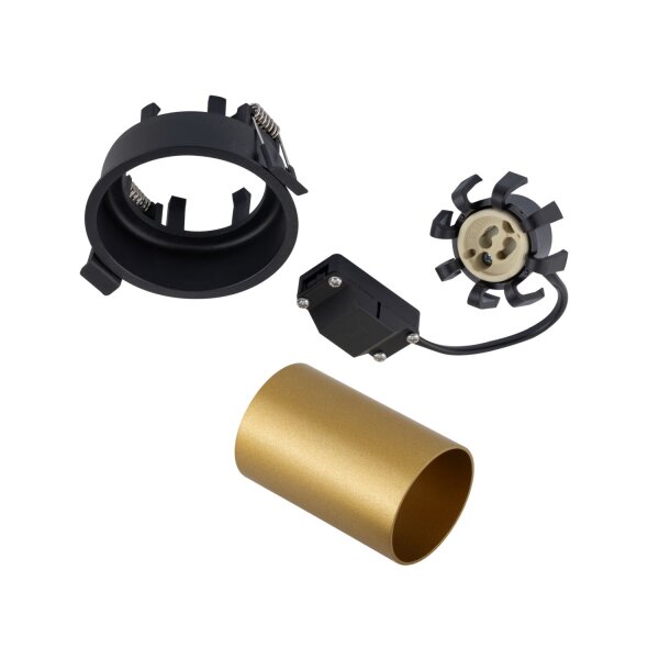 Einbaustrahler Gold Schwarz GU10 B:8 cm verstellbar