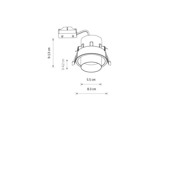 Einbaustrahler Gold Schwarz GU10 B:8 cm verstellbar