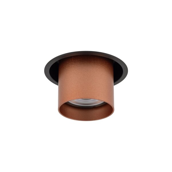 Einbauspot Kupfer Schwarz GU10 B:8 cm verstellbar rund