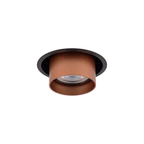 Einbauspot Kupfer Schwarz GU10 B:8 cm verstellbar rund
