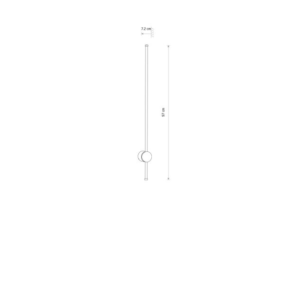LED Wandlampe Außen Schwarz IP54 3000 K 97 cm indirekt