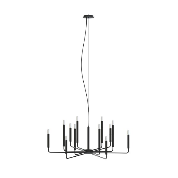Kronleuchter XXL Schwarz Stahl E14 B:103 cm prunkvoll