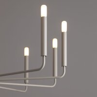 Kronleuchter XXL Seidengrau Stahl E14 B:103 cm Modern