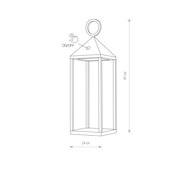 LED Akku Tischlampe Weiß IP65 3000 K 12 h Touch Dimmer