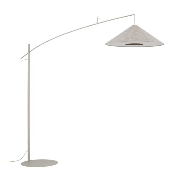 Stehleuchte flexibel Beige Stoff E27 H:240 cm blendarm