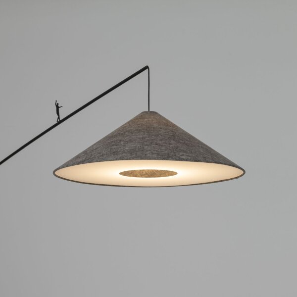Stehlampe Grau Stoff verstellbar E27 H:240 cm blendarm