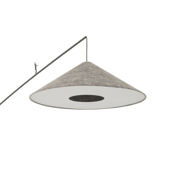Stehlampe Grau Stoff verstellbar E27 H:240 cm blendarm