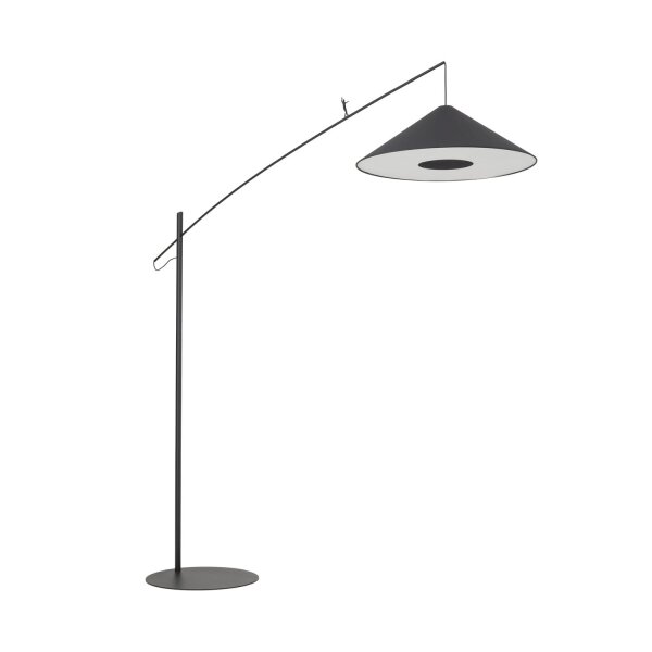 Stehlampe Schwarz Stoff flexibel E27 H:240 cm Modern