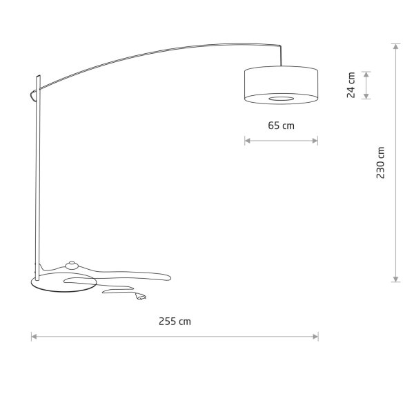 Stehleuchte XXL Beige Stoff E27 230 cm verstellbar
