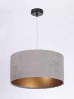Gris or Lampe &agrave; suspendre tissu rond R&eacute;tro...