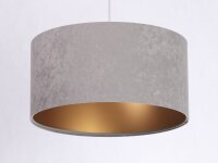 Gris or Lampe à suspendre tissu rond Rétro...