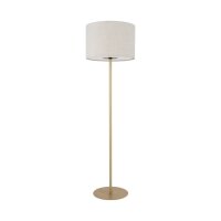 Stehleuchte Stahl Stoff Gold Creme E27 H:163 cm Modern