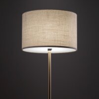 Stehleuchte Stahl Stoff Gold Creme E27 H:163 cm Modern