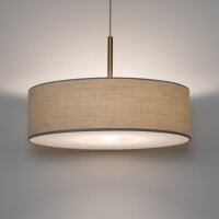 Pendelleuchte Gold Creme Stoff E27 L:65 cm rund Modern