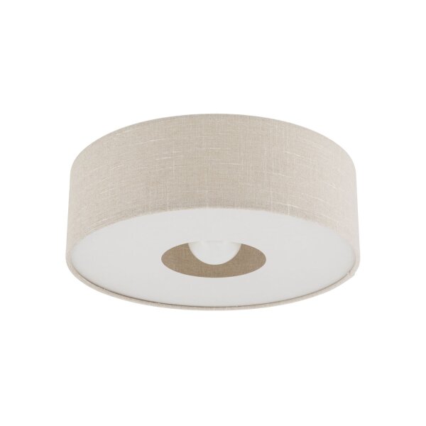 Deckenleuchte Gold Creme E27 Ø50 cm rund Modern Stoff