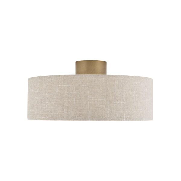 Deckenleuchte Gold Creme E27 Ø50 cm rund Modern Stoff