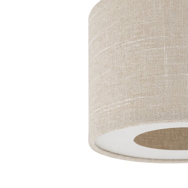 Deckenleuchte Gold Creme E27 Ø50 cm rund Modern Stoff
