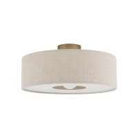Deckenleuchte Gold Creme E27 Ø50 cm rund Modern Stoff