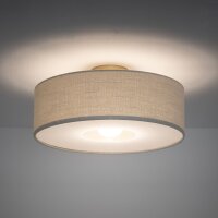 Deckenleuchte Gold Creme E27 Ø50 cm rund Modern Stoff