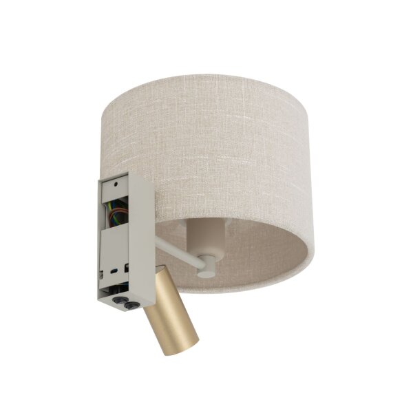 Wandlampe Gold Creme flexibel GU10 E27 B:23 cm Schalter