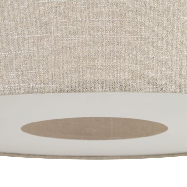 Deckenlampe Stoff Gold Creme E27 Ø23 cm rund blendarm