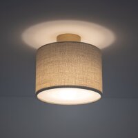 Deckenlampe Stoff Gold Creme E27 Ø23 cm rund blendarm