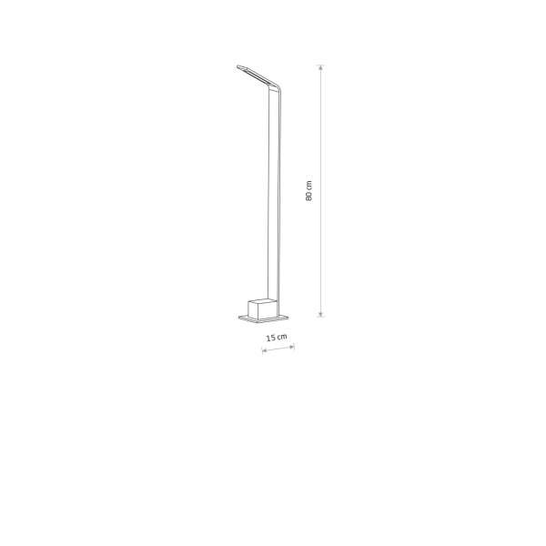 LED Wegeleuchte Schwarz Aluminium IP54 3000 K H:80 cm