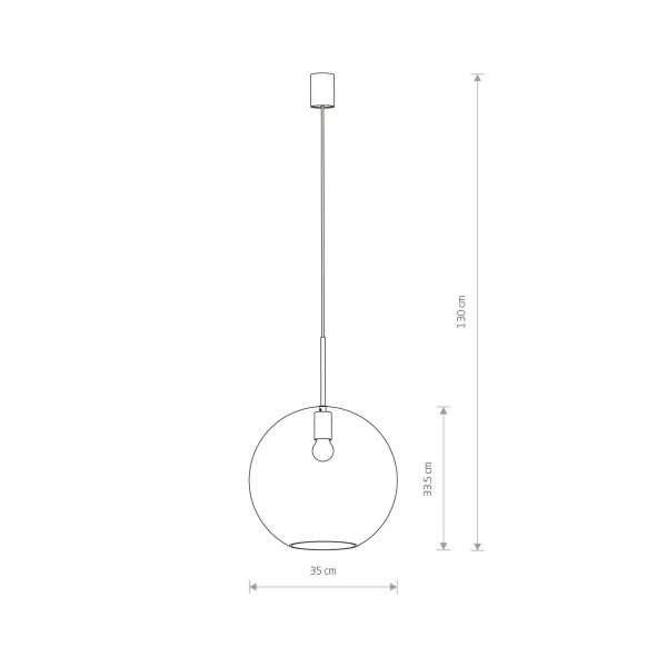 Hängelampe Glasschirm klar Schwarz E27 rund Ø35 cm